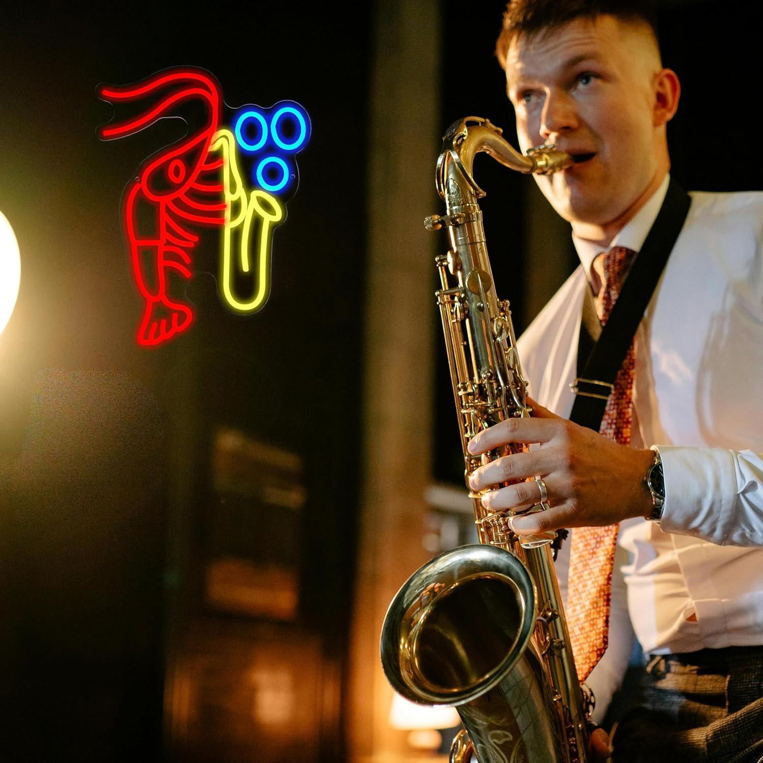 Lobster Saxophone Neon Sign Ja - Neon Sign Party 评论和价格