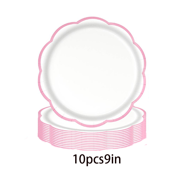 Pink Scalloped Edge Disposable - Table Cloth Disposable 评论和价格