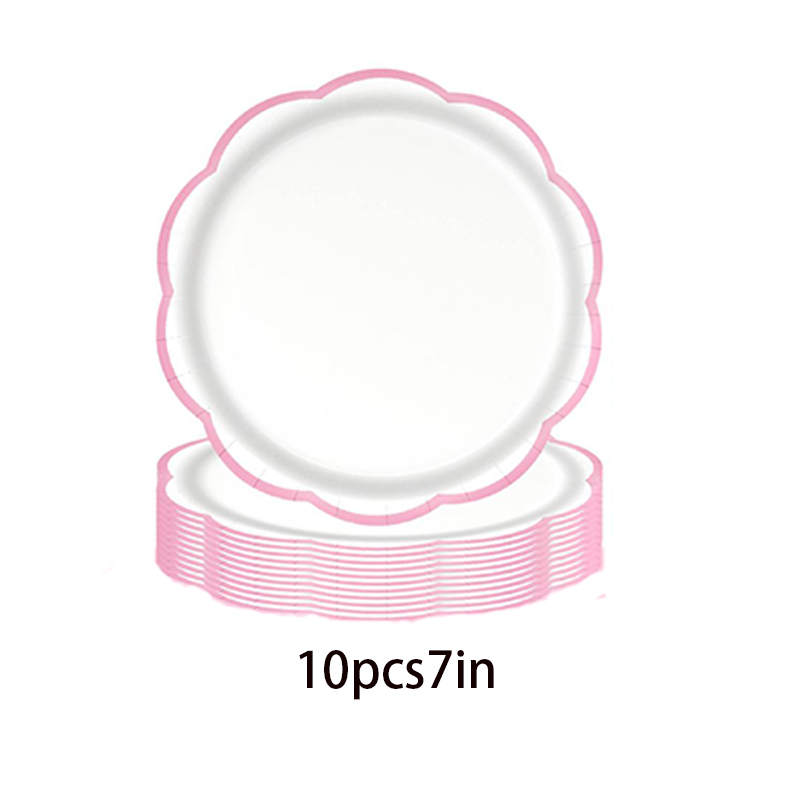Pink Scalloped Edge Disposable - Table Cloth Disposable 评论和价格