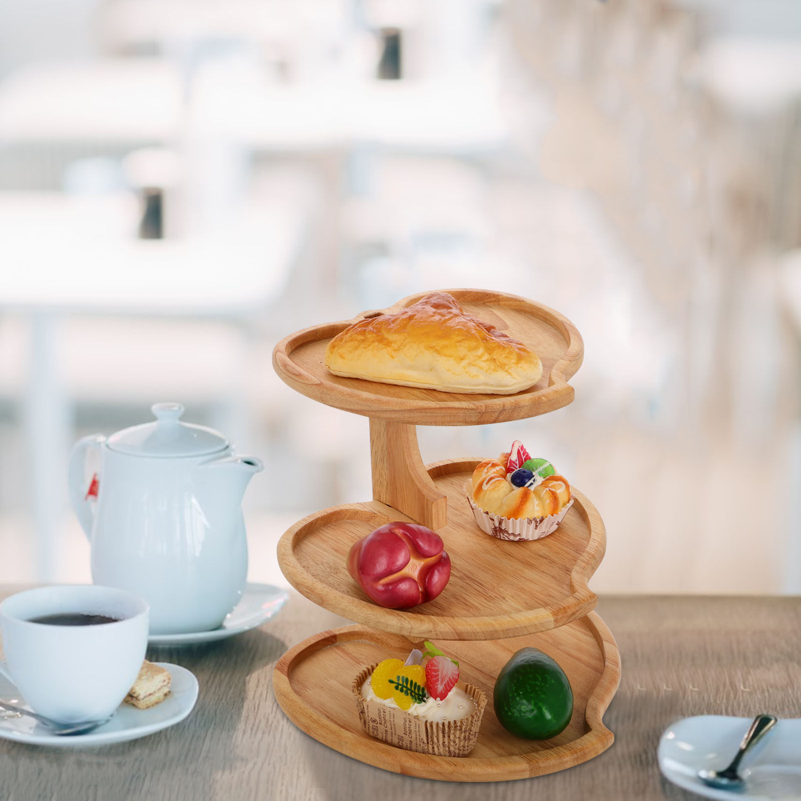 3 Tier Heart Shaped Wood Servi - Cupcake Stand Tier 评论和价格