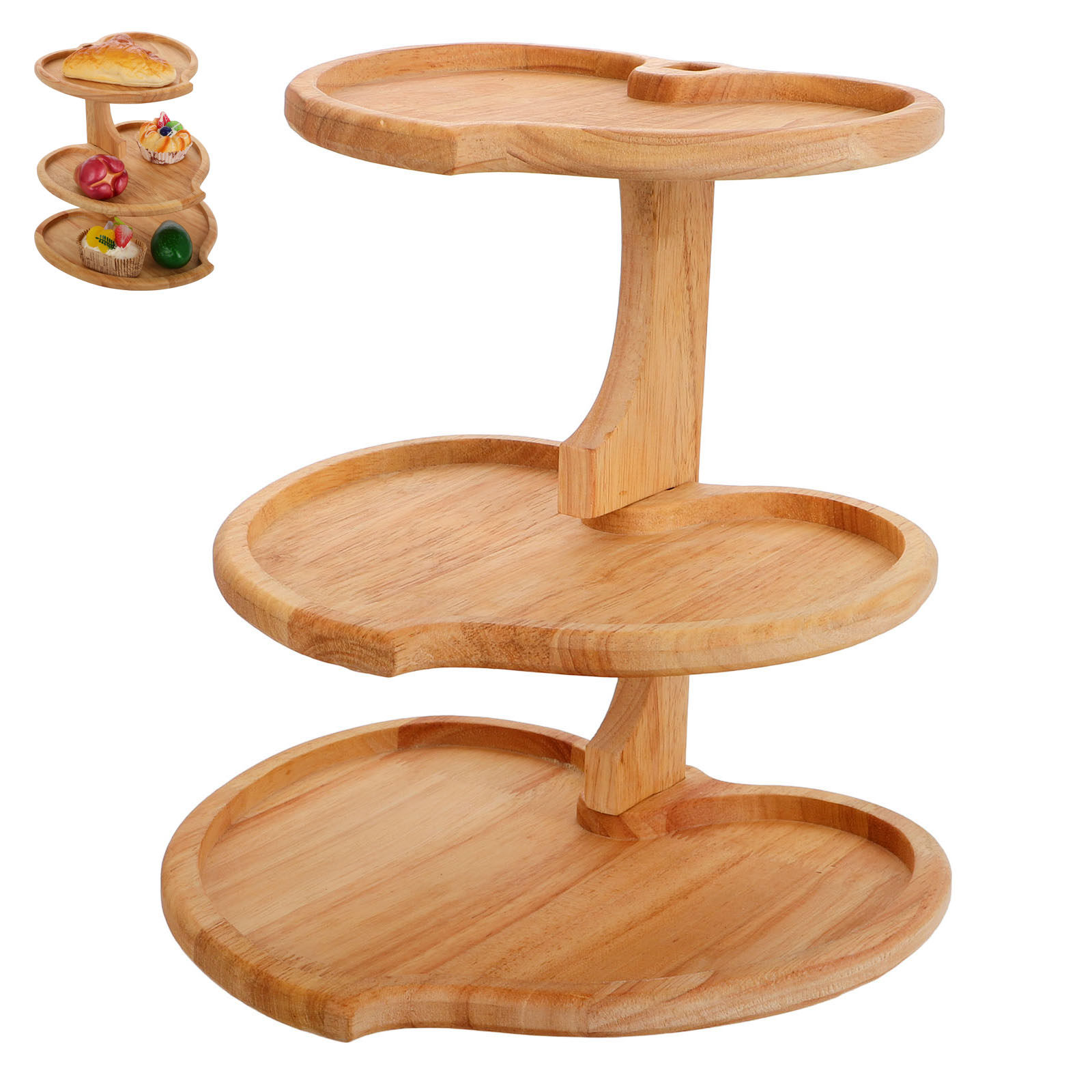 3 Tier Heart Shaped Wood Servi - Cupcake Stand Tier 评论和价格
