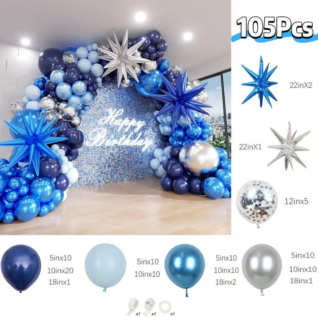 105Pcs Blue Balloons Arch Kit  - Balloon Arch Kit 评论和价格