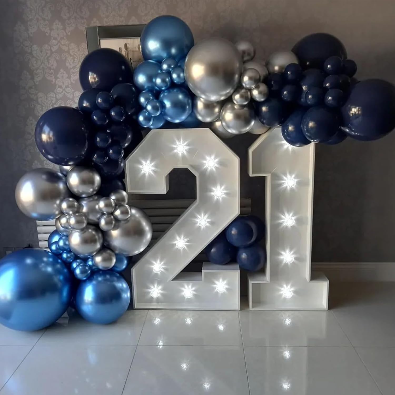 105Pcs Blue Balloons Arch Kit  - Balloon Arch Kit 评论和价格