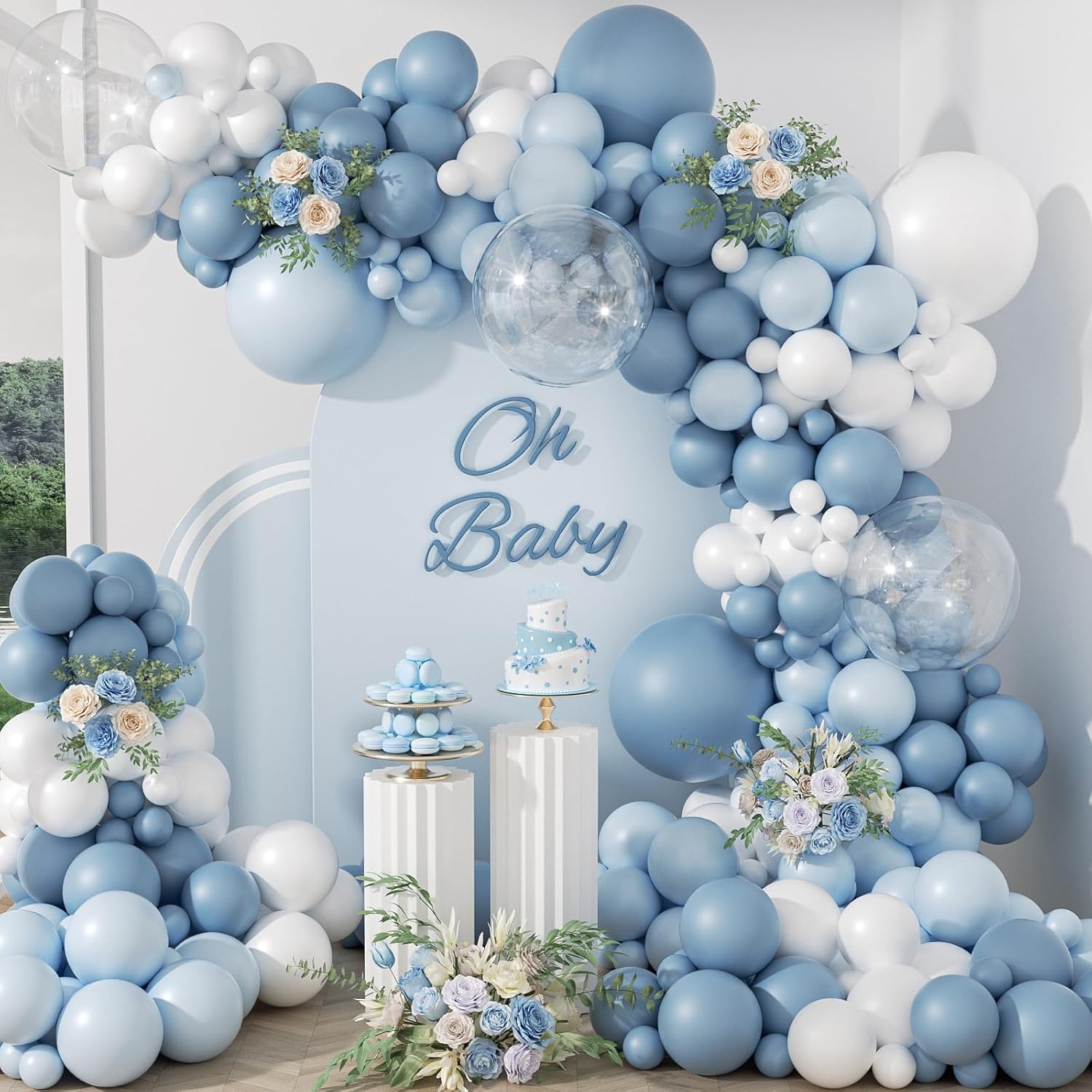 105Pcs Dusty Blue Balloon Arch - Balloon Arch Kit 评论和价格
