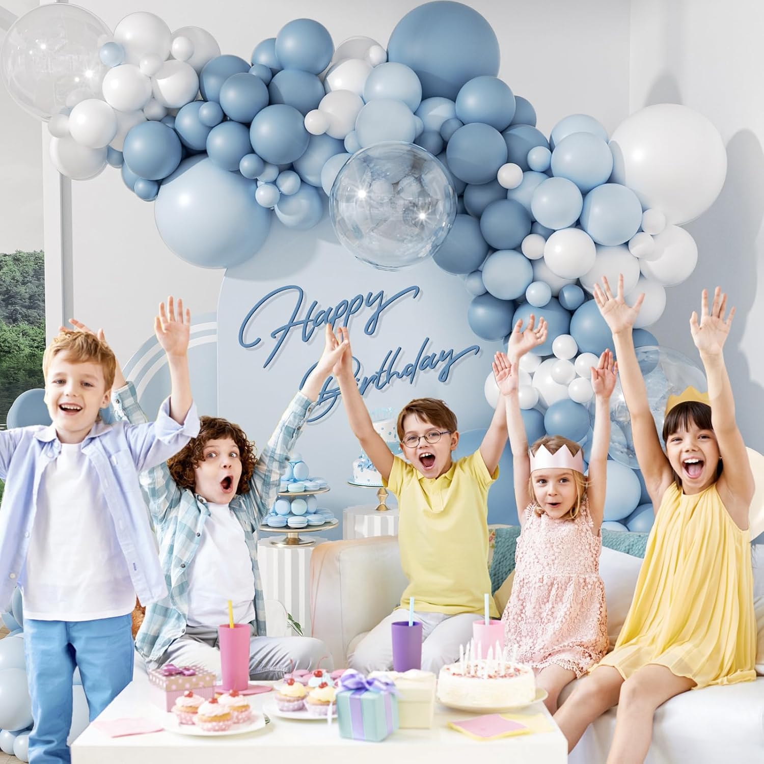 105Pcs Dusty Blue Balloon Arch - Balloon Arch Kit 评论和价格