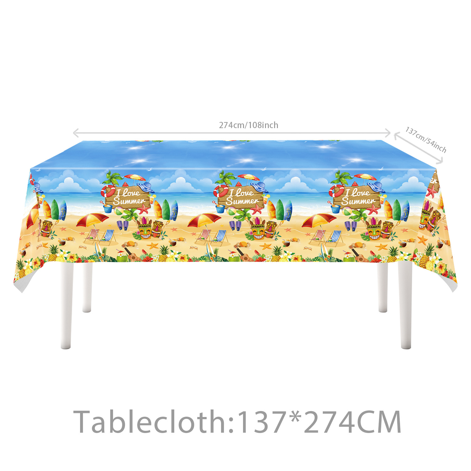 Hawaiian Hello Summer Luau Par - Table Cloth Disposable 评论和价格